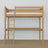 Loft bed natural oak with desk – study space under the sleeping area, oak