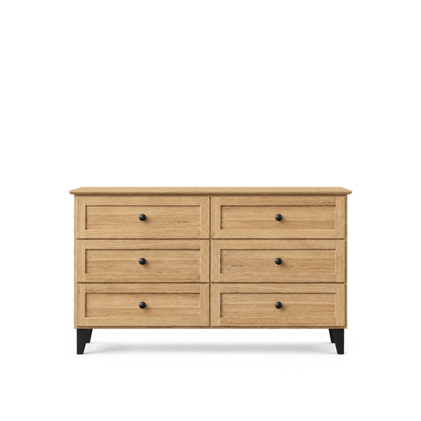 Dębowa komoda 6S 154 Scandi dąb naturalny / czarny