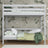 Grey Bunk Bed – Wooden Ladder and Safety Rail, Nizio Home
