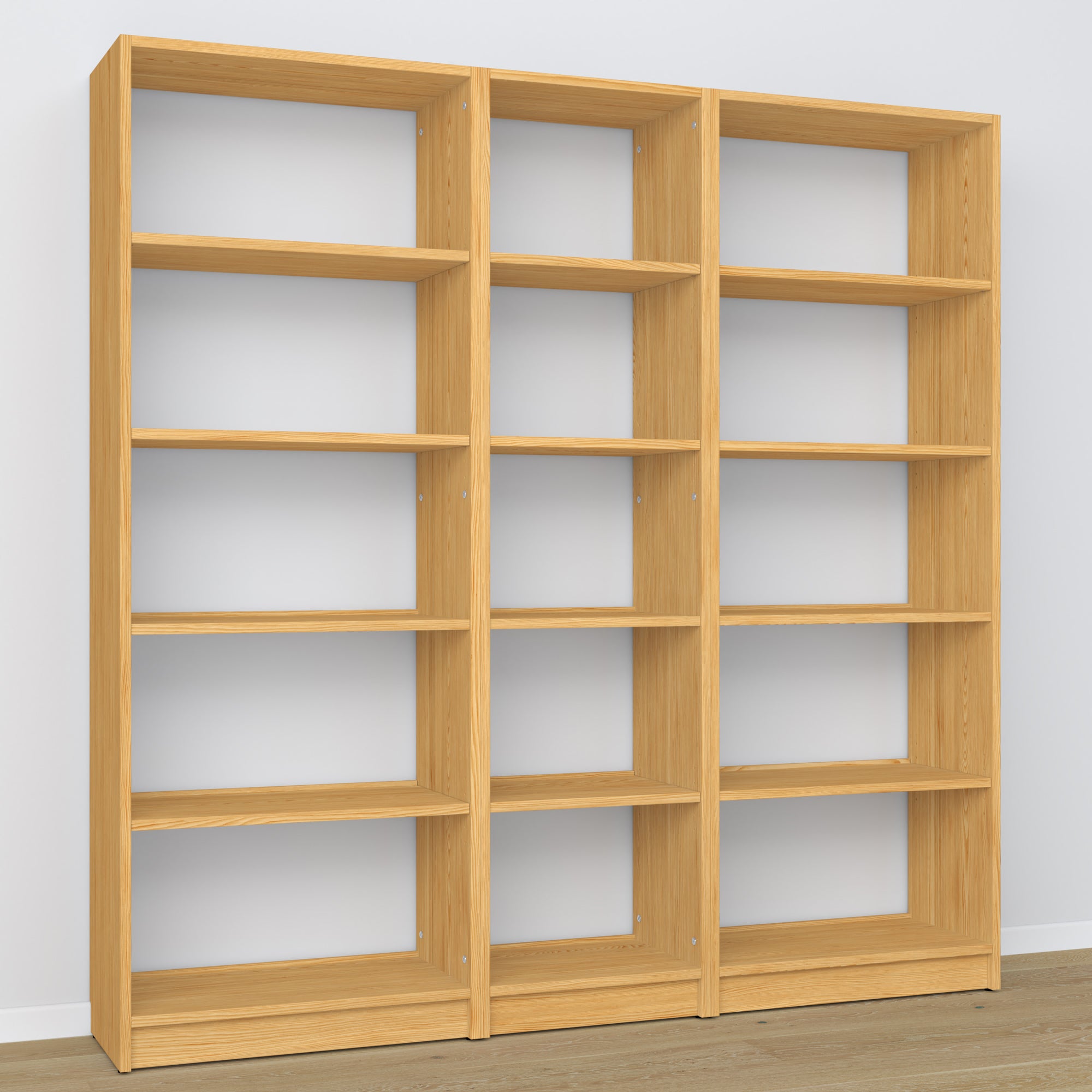 Bookcase wooden natural pine – dimensions and diagram, Nizio Home