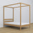 Natural Oak Canopy Bed – Decorative Oak Frame, Safe for Children