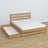 Letto matrimoniale con cassetto in rovere naturale – cassetto aperto, capiente ambiente