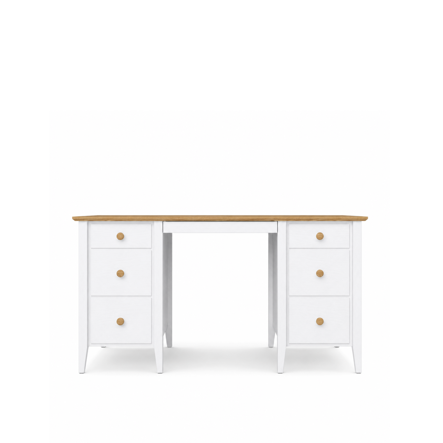 Scrivania in legno 6S Scandi bianco / rovere naturale
