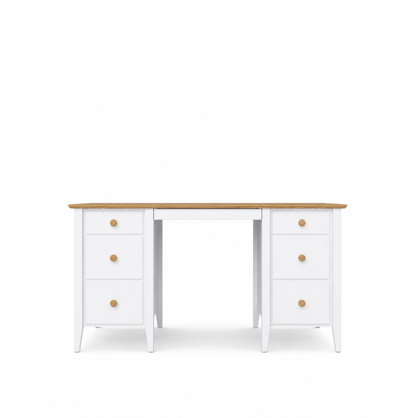 Scrivania in legno 6S Scandi bianco / quercia naturale