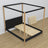 Black-oak canopy bed made of wood – side view, scandi style