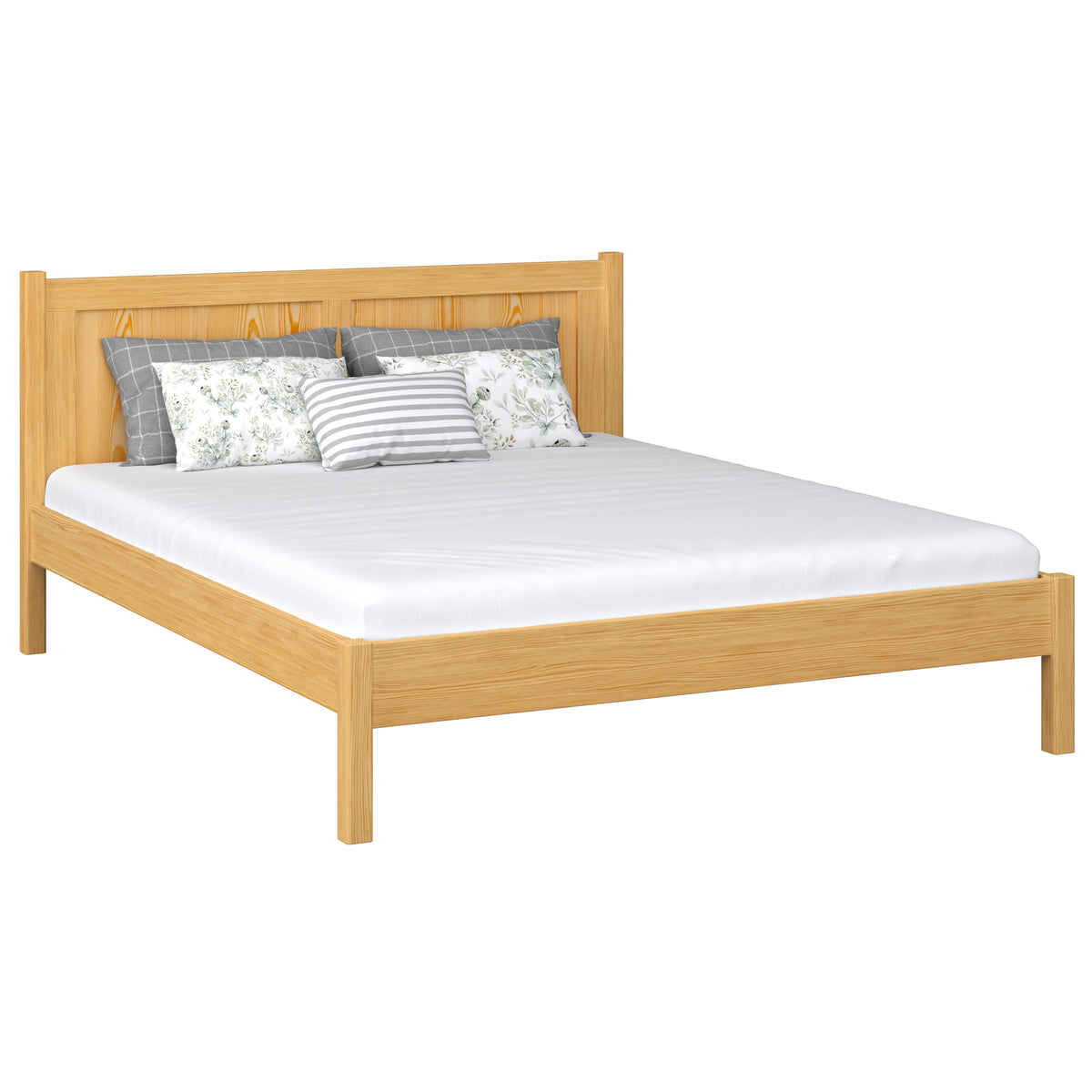 Letto matrimoniale in legno pino naturale – della camera da lettoa, legno massello, stile scandinavo
