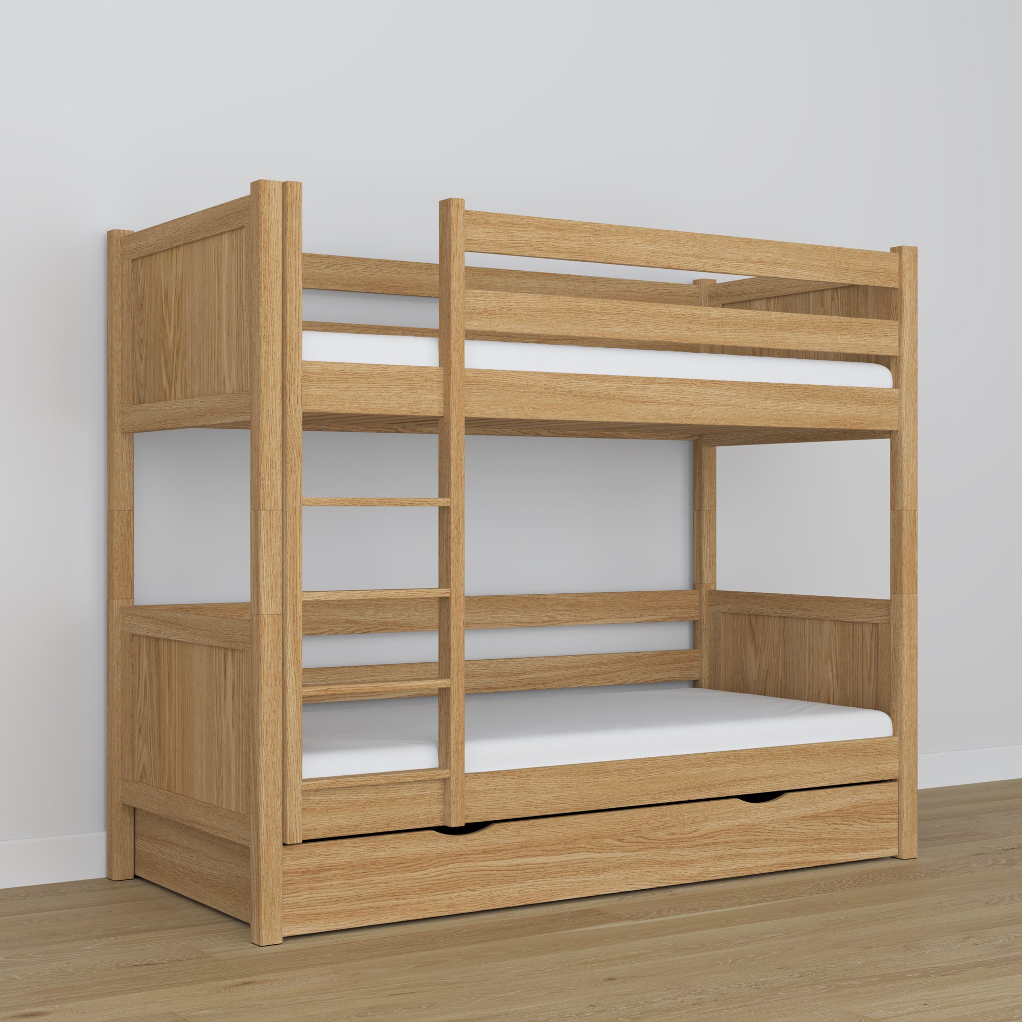 Letto a castello con cassetto quercia naturale con quercia – scandinavo design, Nizio
