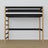 Black and Oak Wooden Loft Bed – Slatted Frame, Side View