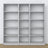 Bookcase wooden grey in the living room – Scandinavian arrangement, Nizio