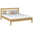 Oak double bed N01 natural oak – overall view, solid oak wood