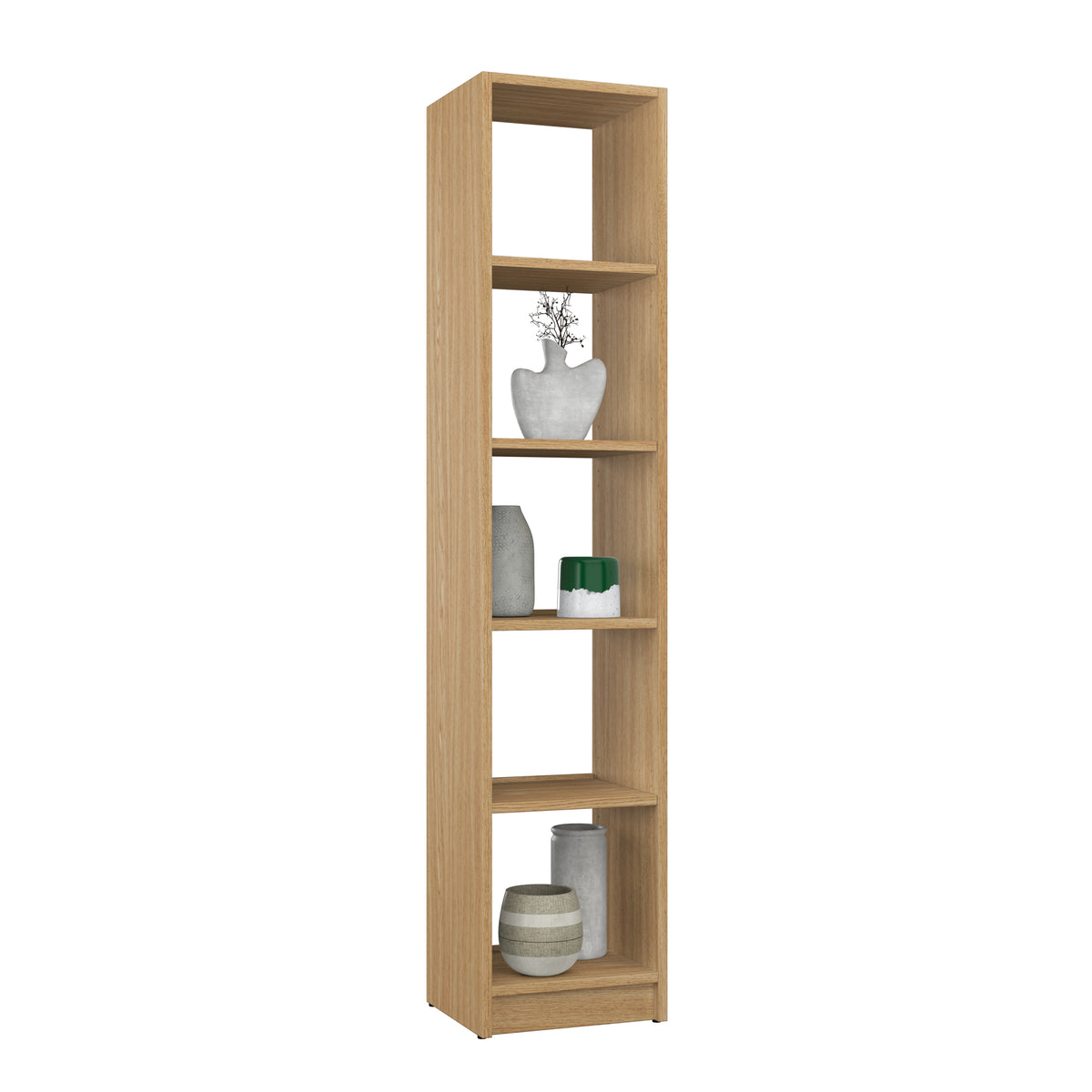 Bookcase oak natural oak – living room and office, solid wood, Scandinavian style Nizio