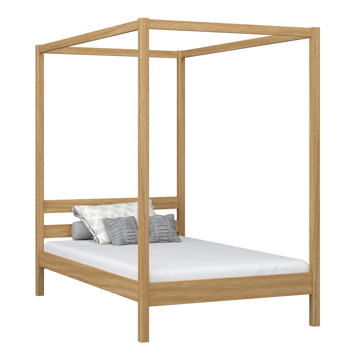 Oak canopy bed natural oak – child’s room, Scandinavian style, Nizio