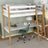 Loft bed white/oak – wooden desk under the sleeping area, scandi children’s room