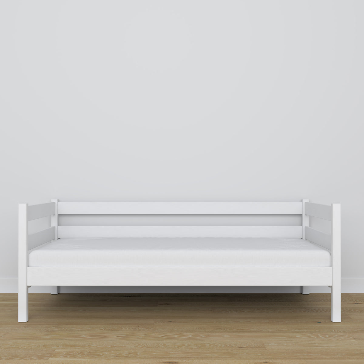 Letto divano in legno bianco – dettaglio legno e giunzioni, Nizio Home