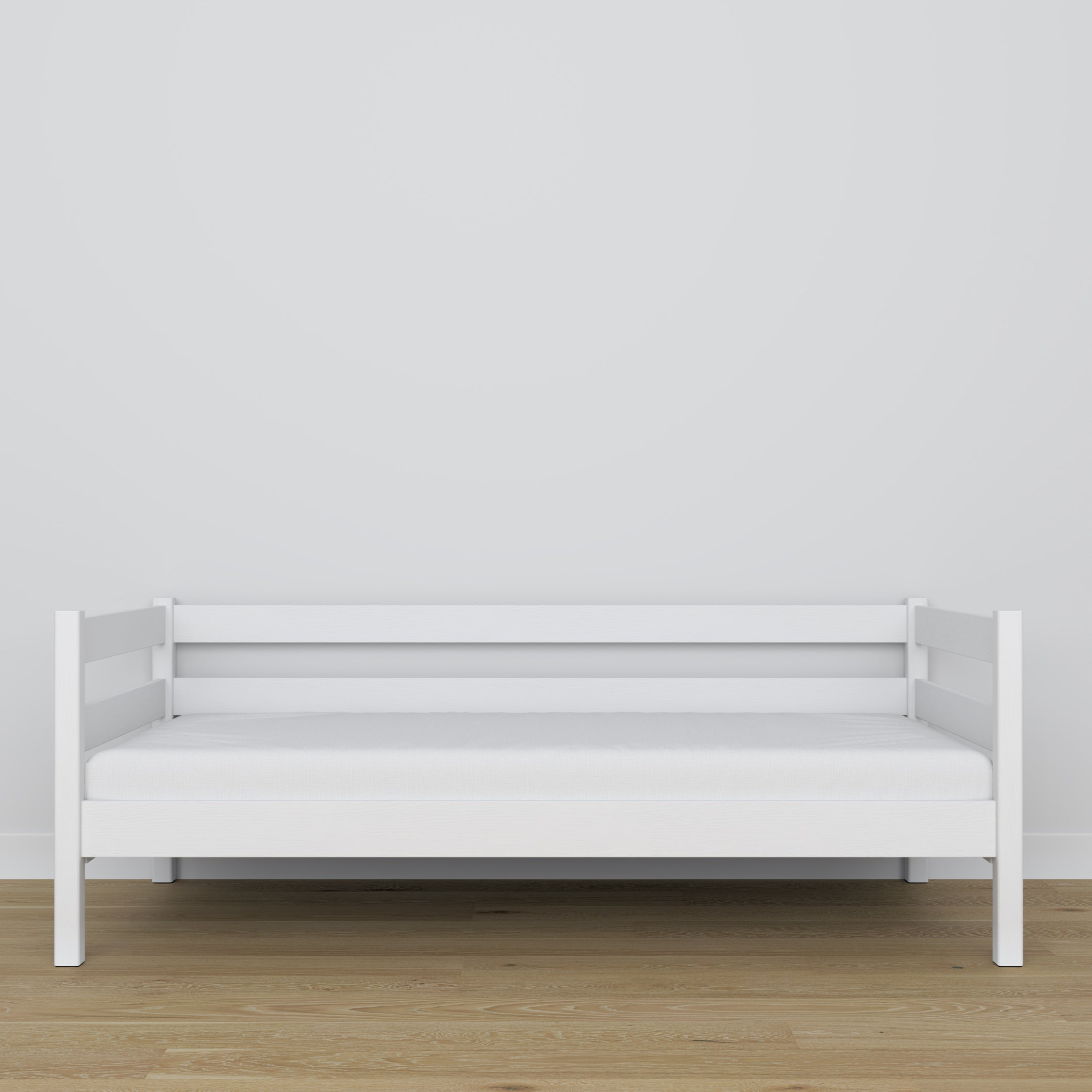 Letto divano in legno bianco – dettaglio legno e giunzioni, Nizio Home