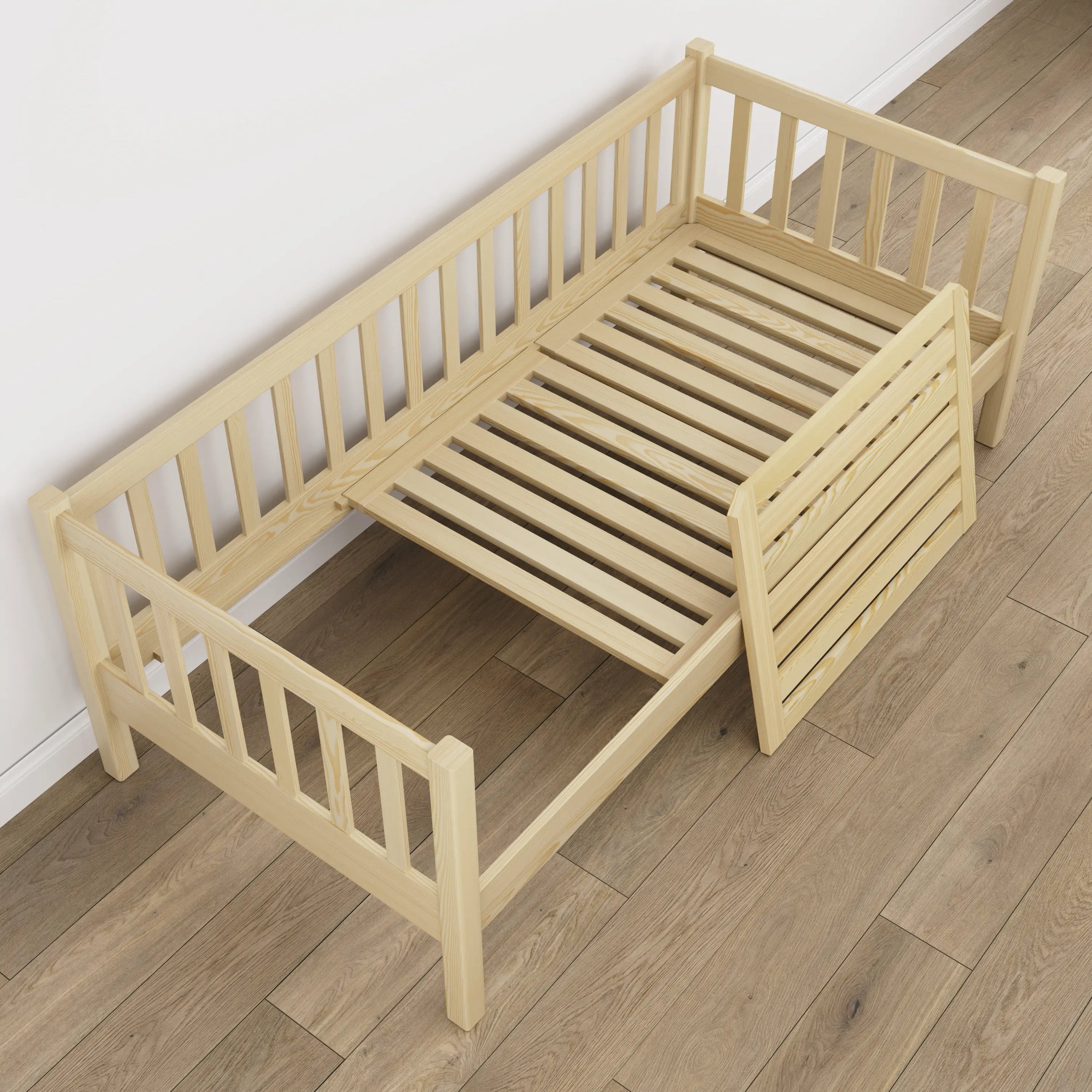 Łóżko sofa N03 sosna bezbarwna – widok z innej perspektywy, polskie meble