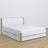Letto matrimoniale bianco con quercia con cassetto – testiera in legno, dettaglio