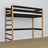 Loft bed black/oak wooden – dimensions and diagram, Nizio