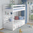 White Bunk Bed for Children – Two Sleeping Areas and Drawer, Wooden