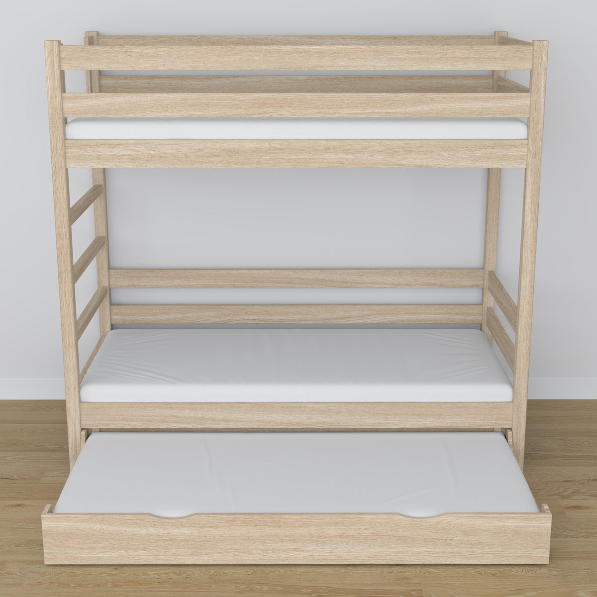Oak Bunk Bed Bleached Oak – Dimensions and Diagram with Mattress Drawer
