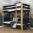 Black and Oak Wooden Bunk Bed – Two Sleeping Areas in One, Safe Construction