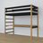 Loft bed black/oak wooden – top view of the sleeping area, Nizio