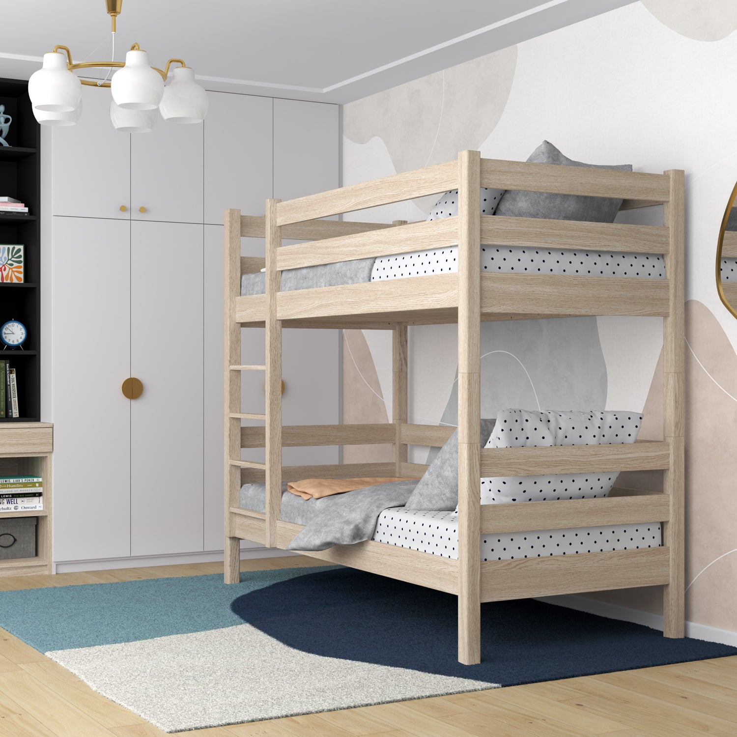 Oak Bunk Bed Bleached Oak – Two Sleeping Areas in One, Safe Construction