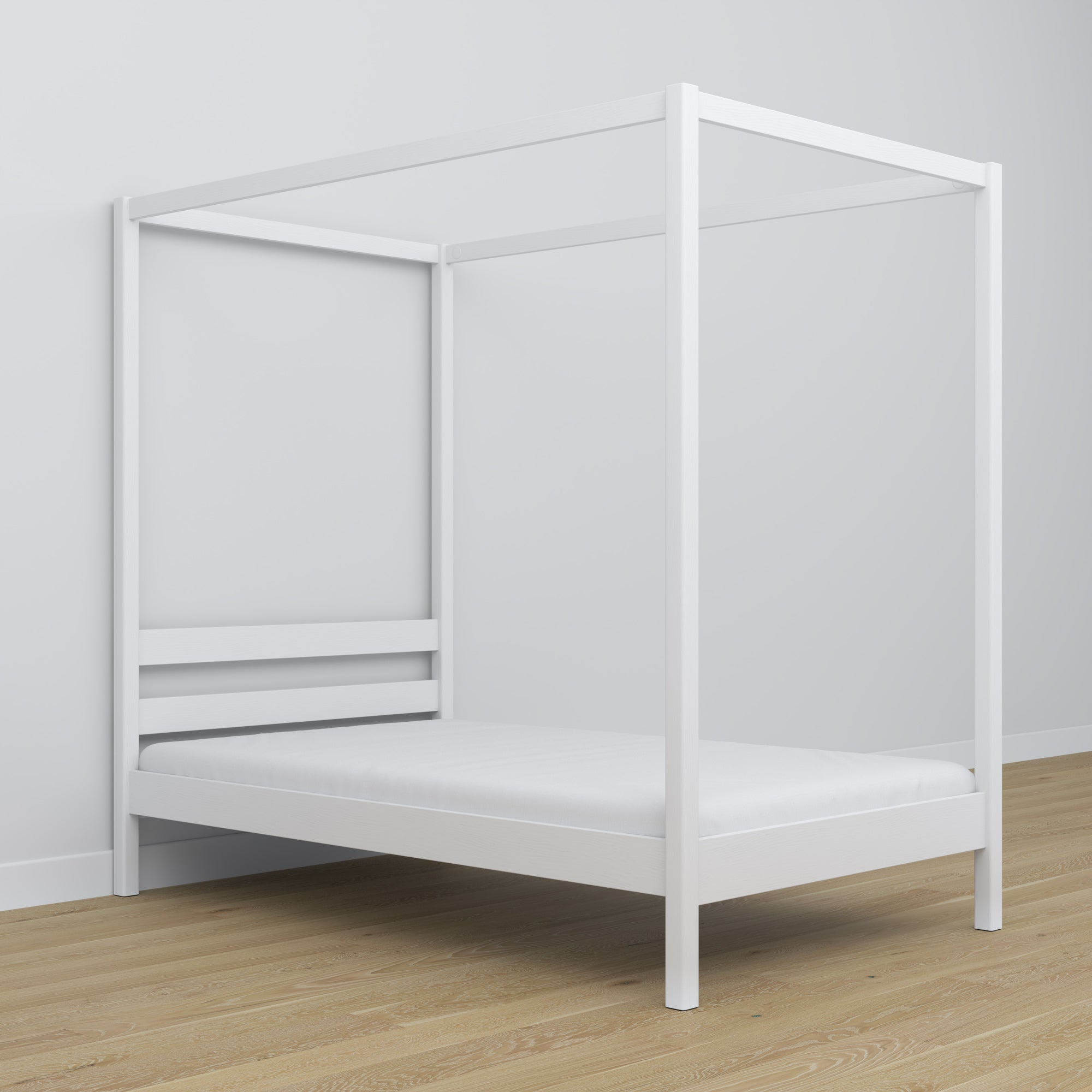 Canopy Bed White in a Children’s Room – Scandi Arrangement