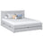 Letto matrimoniale con cassetto in legno grigio – della camera da lettoa, vano, stile scandi