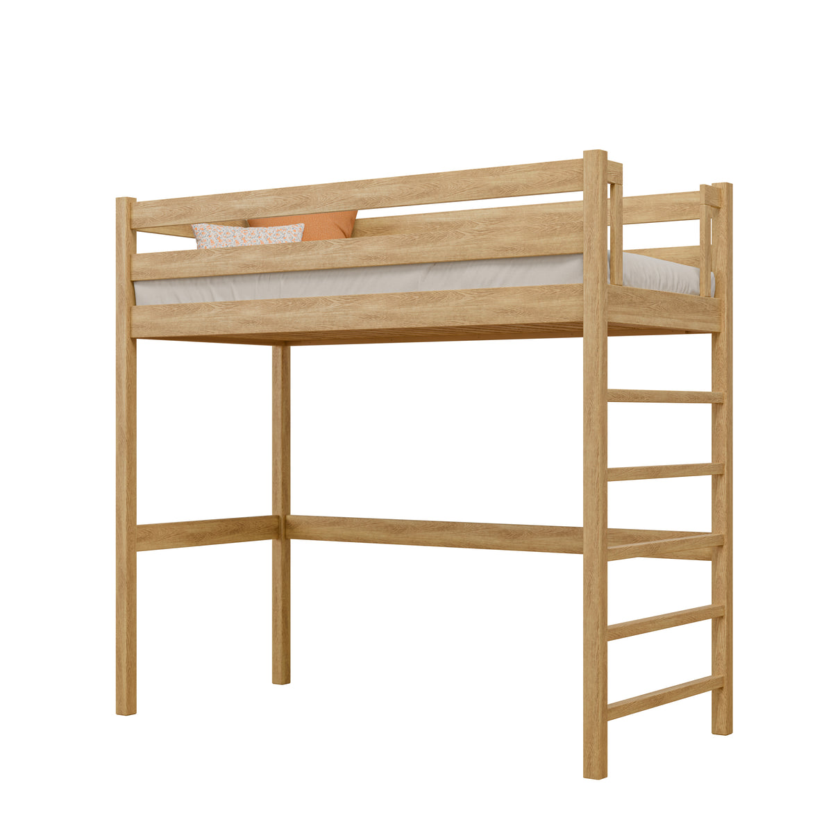 Letto a soppalco in rovere N01 rovere naturale