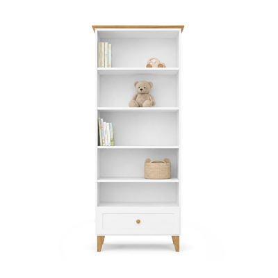 Scaffale in legno 1S 80 Scandi bianco / rovere naturale