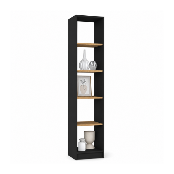 Scaffale in legno N01 nero-quercia