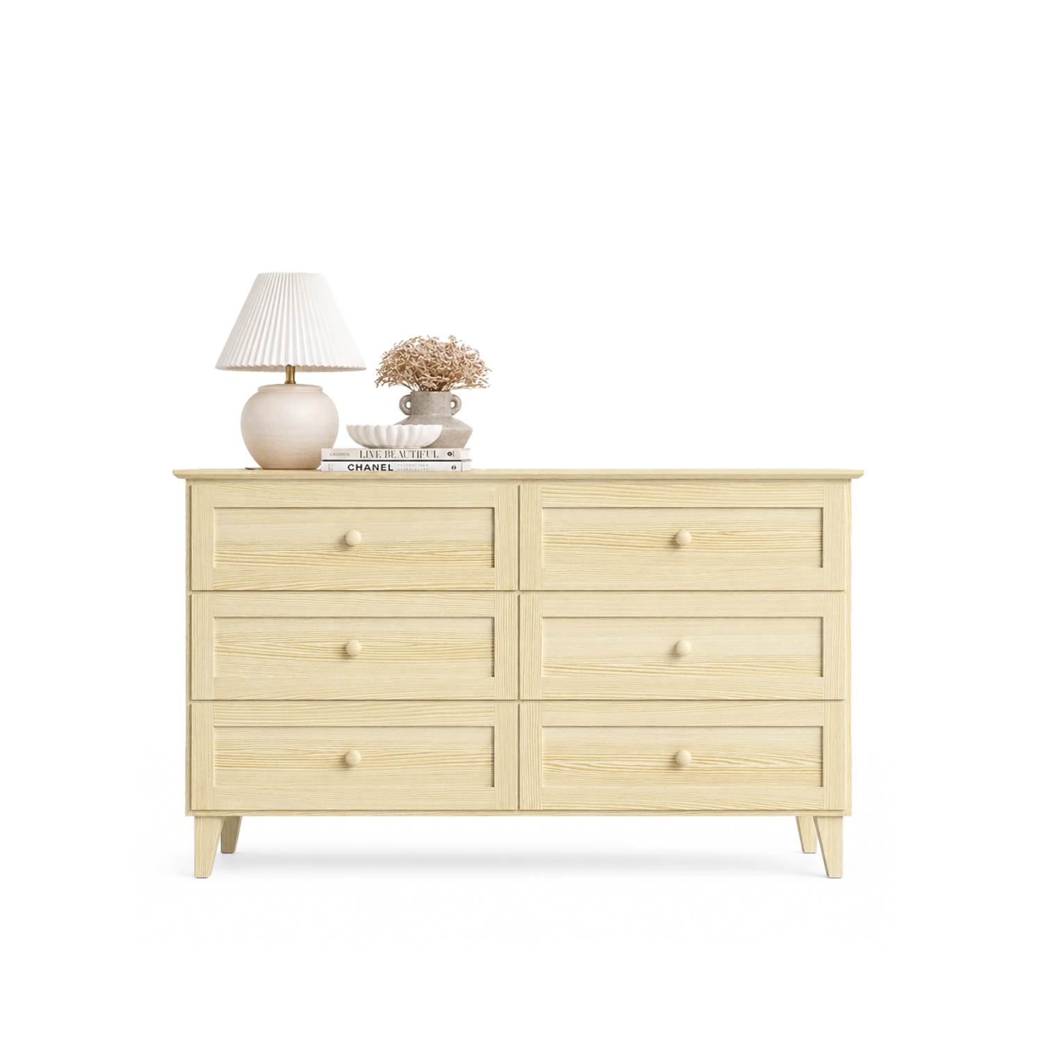 Sosnowa komoda 6S 154 Scandi sosna bezbarwna