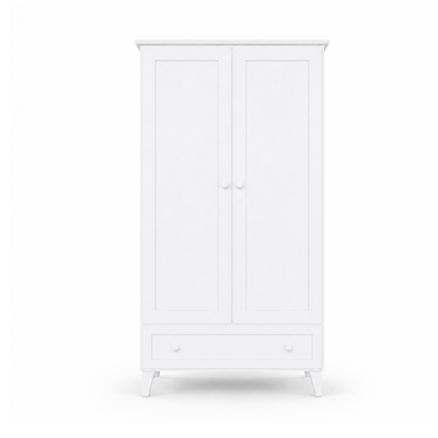 Armadio in legno 2D1S Scandi bianco