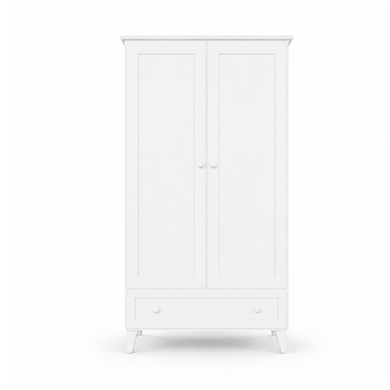 Armadio in legno 2D1S Scandi bianco