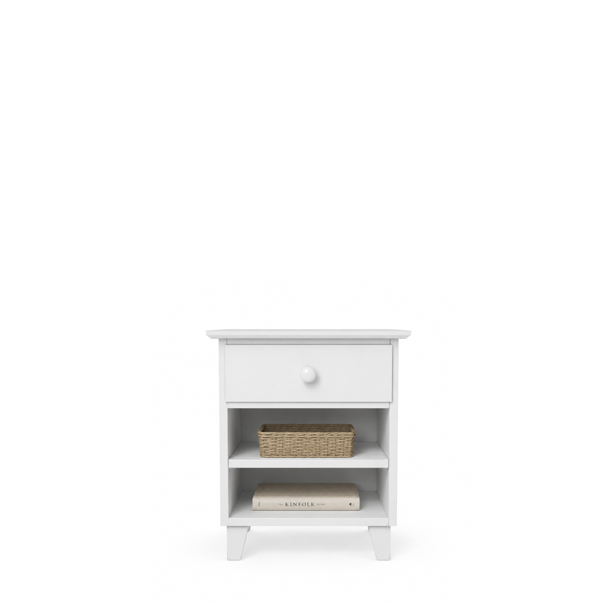 Comodino in legno 1S N02 Scandi bianco