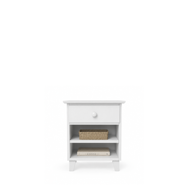 Comodino in legno 1S N02 Scandi bianco