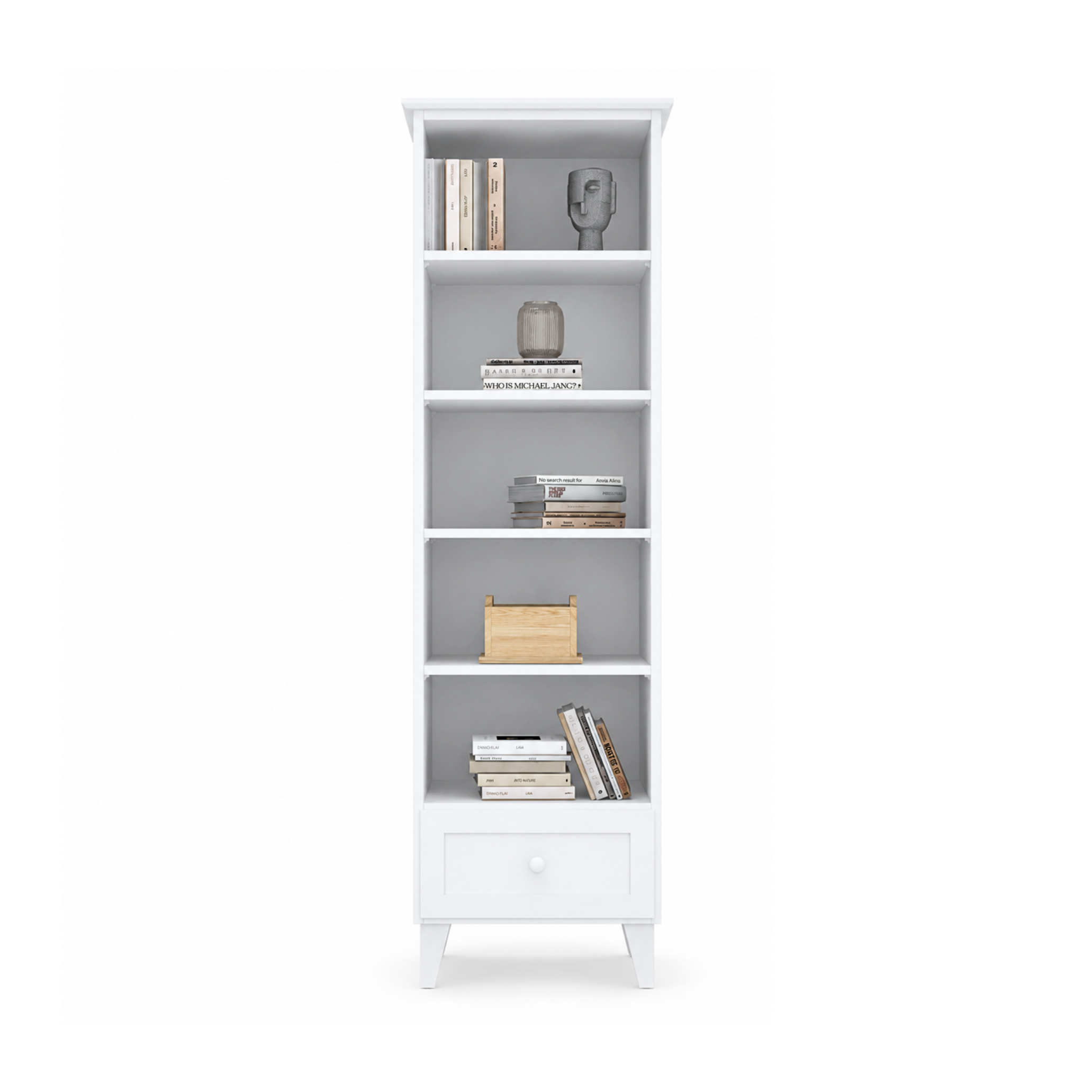 Scaffale in legno 1S 57 Scandi bianco
