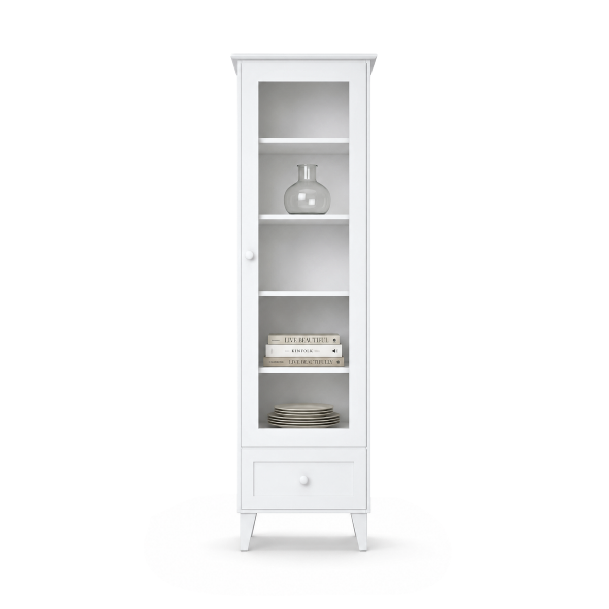 Vetrina in legno 1S 57 Scandi bianco