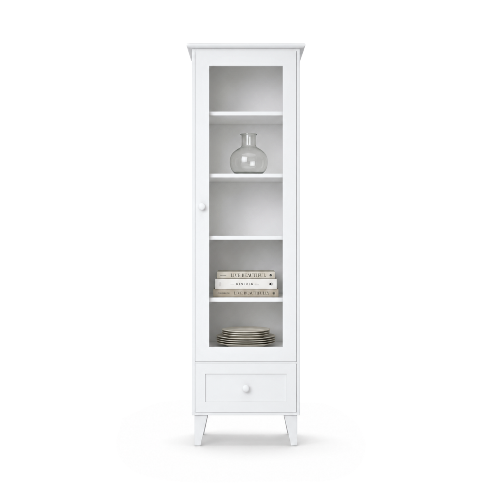 Vetrina in legno 1S 57 Scandi bianco