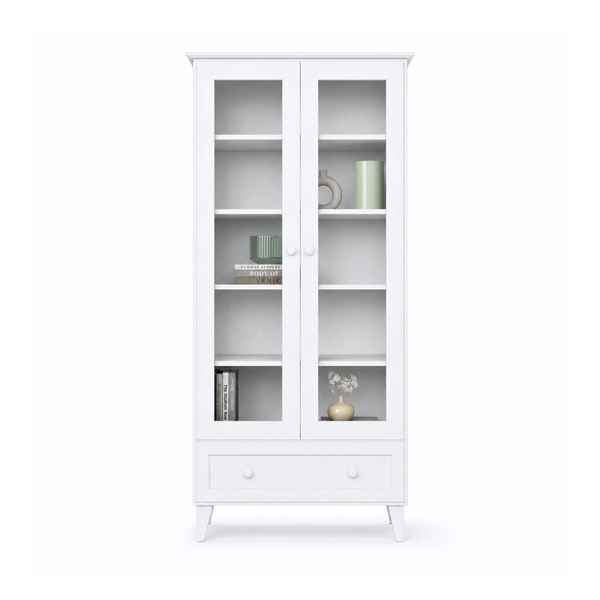 Wooden display cabinet 1S 90 Scandi white