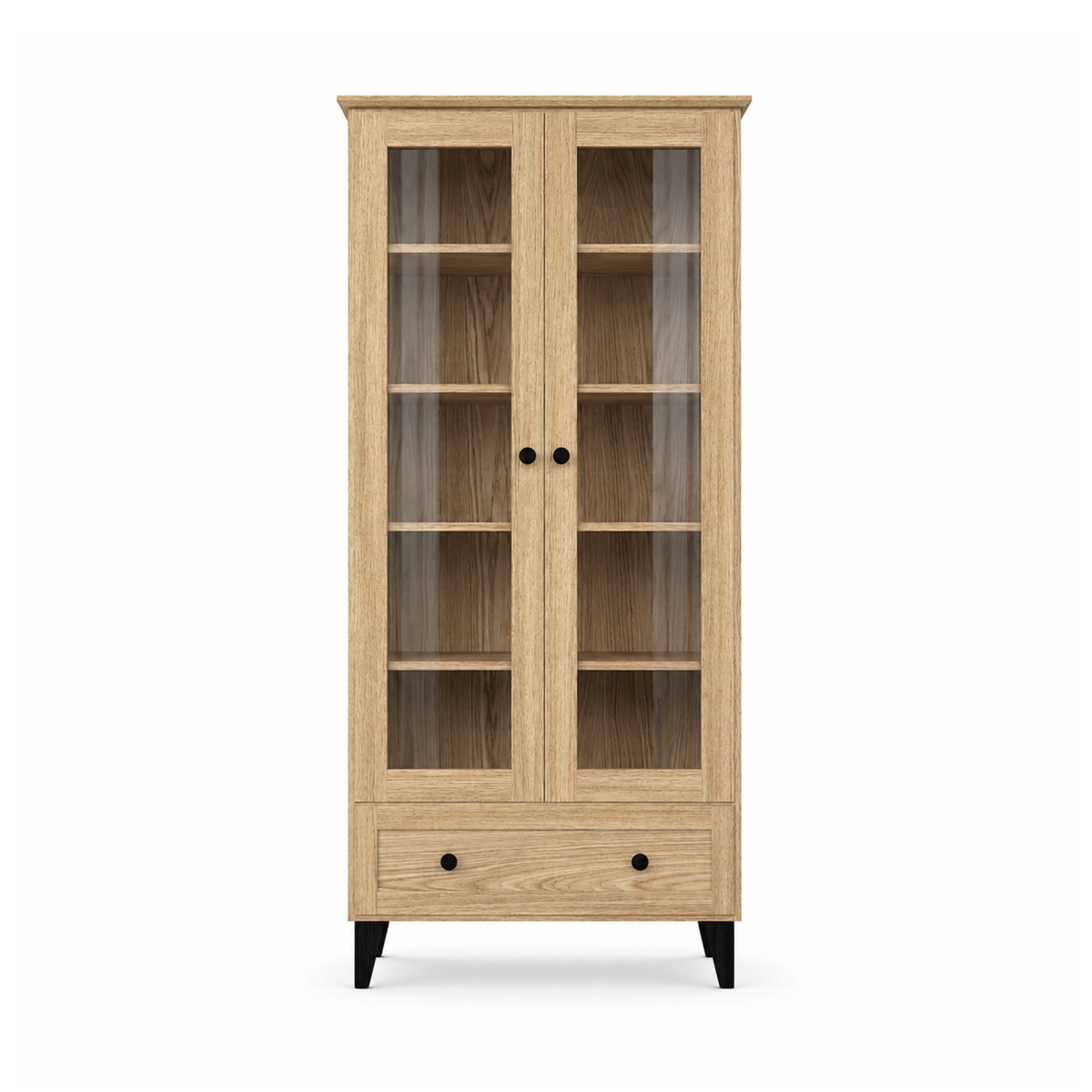 Vetrina in rovere 1C 90 Scandi rovere naturale / nero