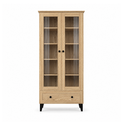 Vetrina in rovere 1C 90 Scandi rovere naturale / nero